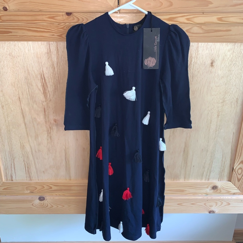 Little Cocoon NWT navy blue tassel modest dress size 12
